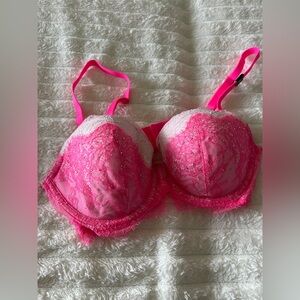 Victoria's secret bra DREAM ANGELS 36c Rhinestone Glitter Hot Pink RARE NWT